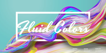 抽象的流体颜色海报设计
