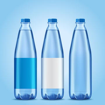 水瓶包装设计与留白标签