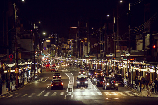 日本京都街道夜景