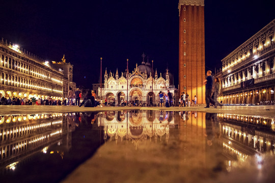 威尼斯圣马可广场夜色