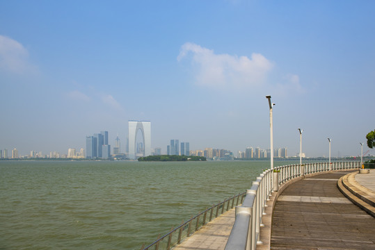 苏州金鸡湖风景全景