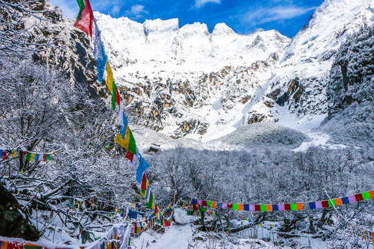 雨崩雪景