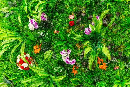 绿植花墙背景