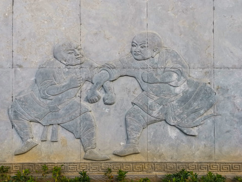 少林寺武僧浮雕壁画