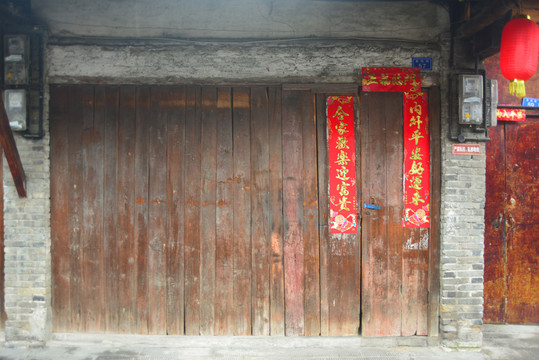 四川元通古镇的川西传统木板房