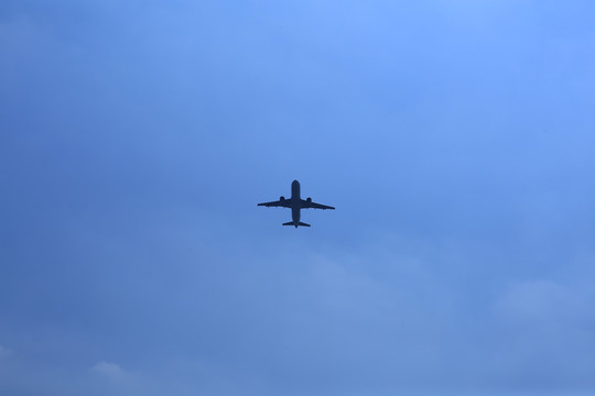 仰拍天空飞机