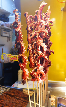 鱿鱼串海鲜串串图片