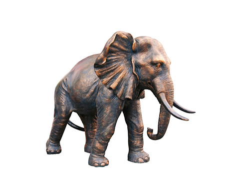 扣好路径的大象铜塑