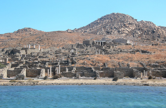 提洛岛古迹神庙蓝海