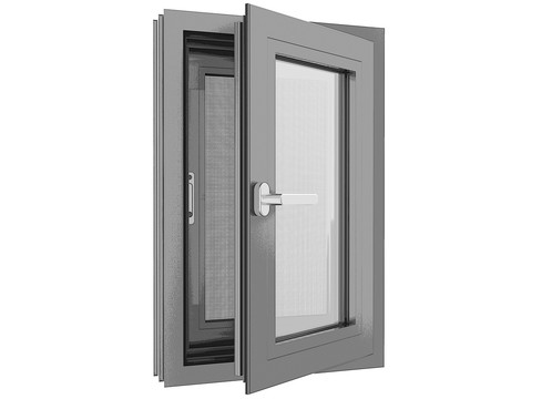 铝合金系统门窗黑白艺术效果图