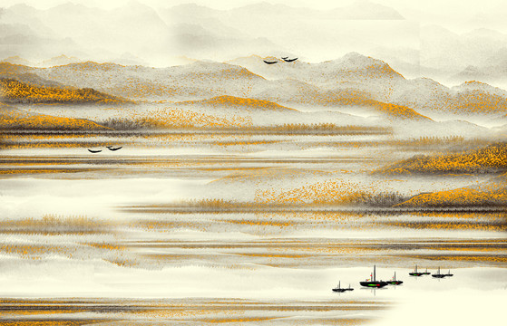 山水背景墙