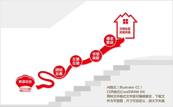 社区楼梯文化墙