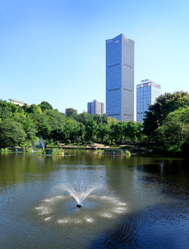 重庆百林公园湖景