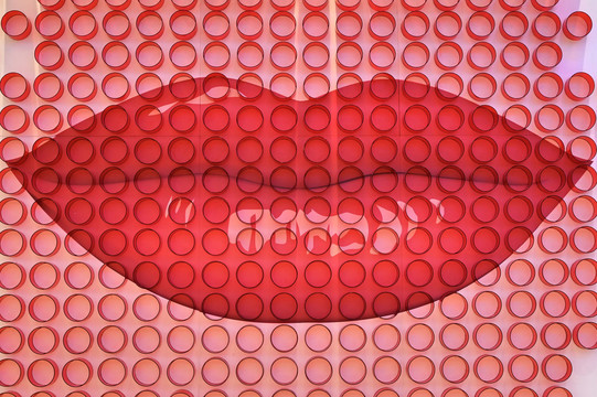 浪漫红色唇印主题墙