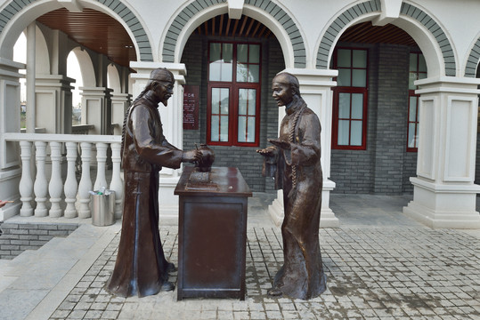 清朝市民生活雕塑