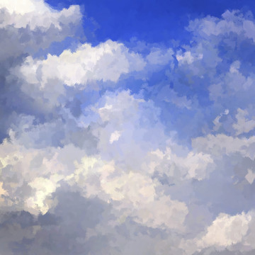 唯美天空云海云彩油画素材