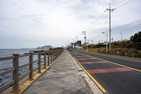 韩国济州岛海边公路