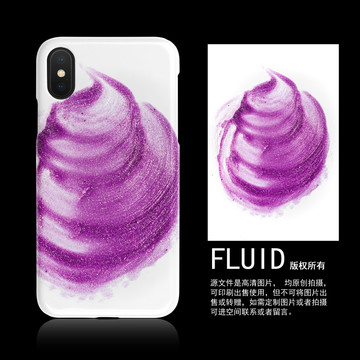 紫色笔刷装饰手机壳