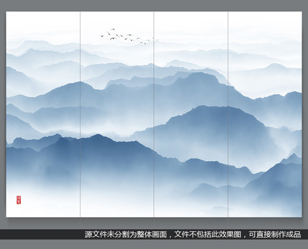 远山水墨画