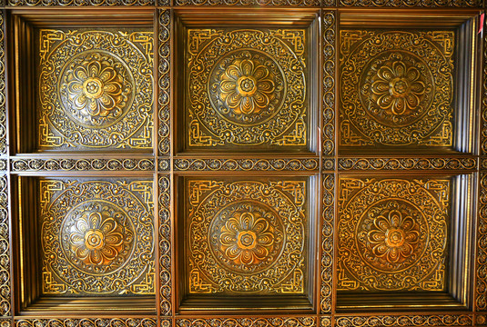 铜雕天花板背景素材
