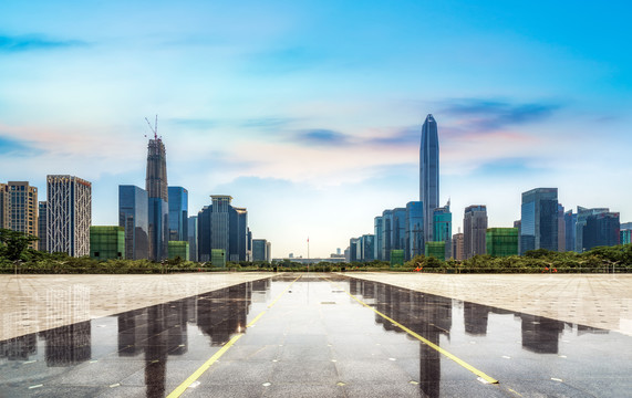 深圳市民中心建筑景观天际线