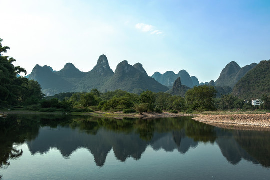 桂林山水漓江漂流无框画