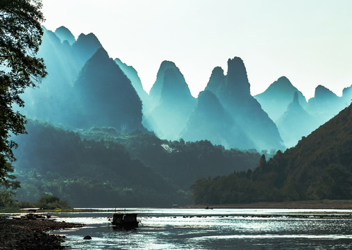 桂林山水喀斯特风景画装饰画