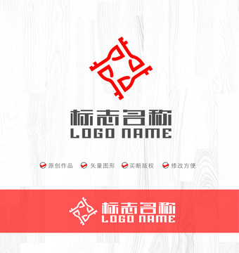 X钥匙旋转标志携手共赢LOGO