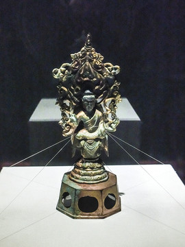 唐代鎏金铜佛坐像