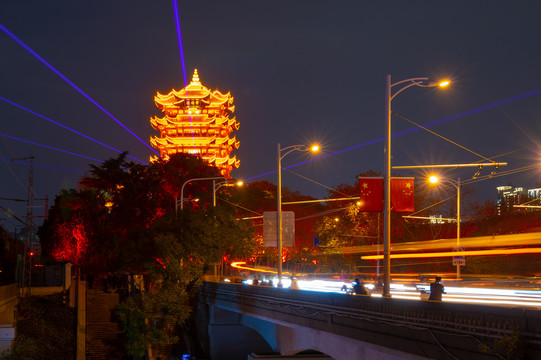 湖北武汉两江四岸灯光秀夜景风光