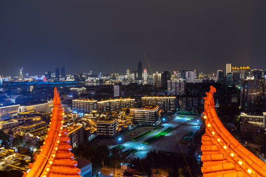 湖北武汉两江四岸灯光秀夜景风光