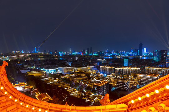 湖北武汉两江四岸灯光秀夜景风光