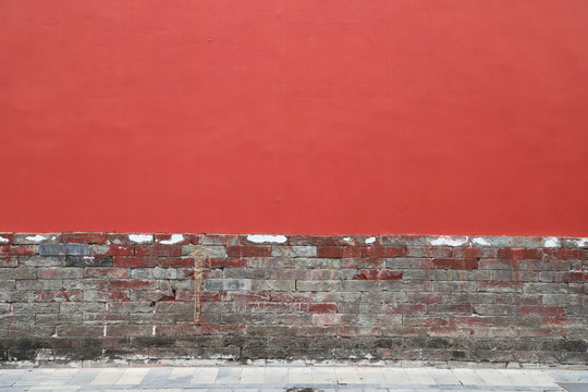 故宫古典建筑红色墙壁