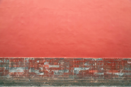 故宫古典建筑红色墙壁
