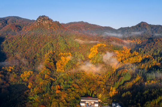 航拍光雾山云雾