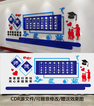 学校教师师德师风校园文化墙
