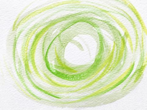 水彩绿色线条笔触