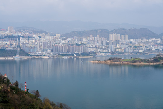 重庆巫山移民新县城山水城市风光