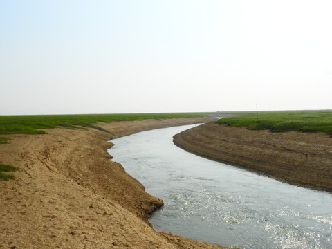 青山湖干涸河流