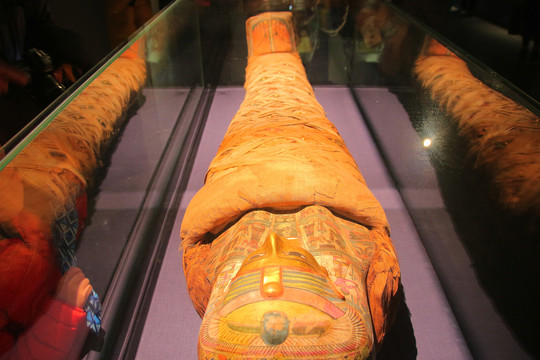 古埃及文物法老木乃伊棺材