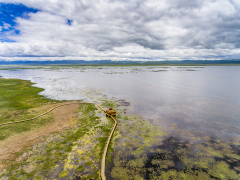 航拍甘南碌曲尕海自然保护区