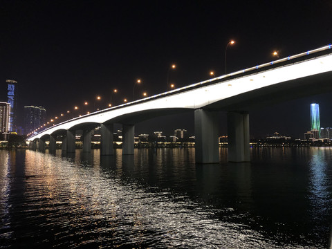 夜色下的柳州文昌大桥