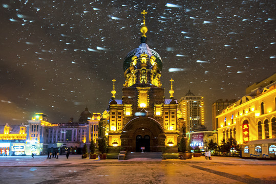风雪中的索菲亚教堂