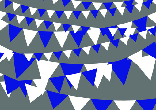 三角形蓝白旗子图案