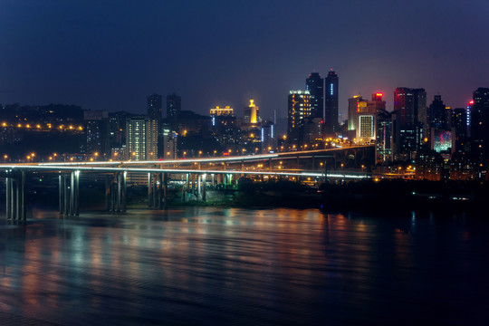 重庆菜园坝长江大桥夜景