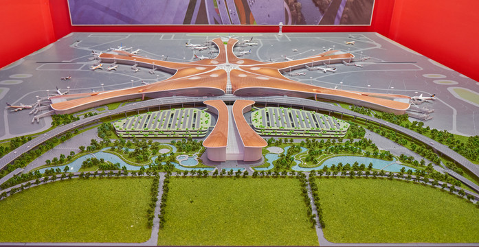 北京大兴机场沙盘模型
