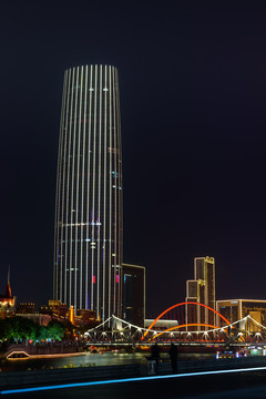 天津海河广场夜景