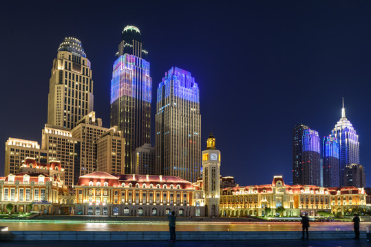 天津海河广场夜景