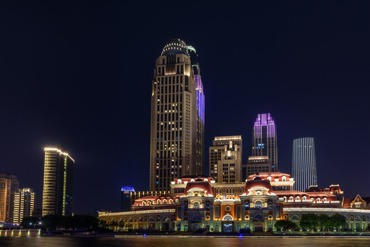 天津海河广场夜景