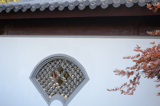 中式园林围墙花窗